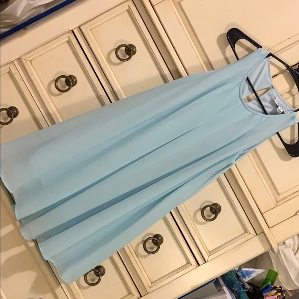 A-line baby blue mini dress